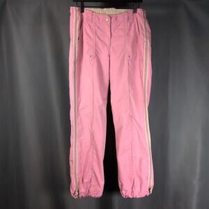 VTG Y2K Pink Cargo Athletic Lightweight Joggers Side Stripe Tangerine Brand Med